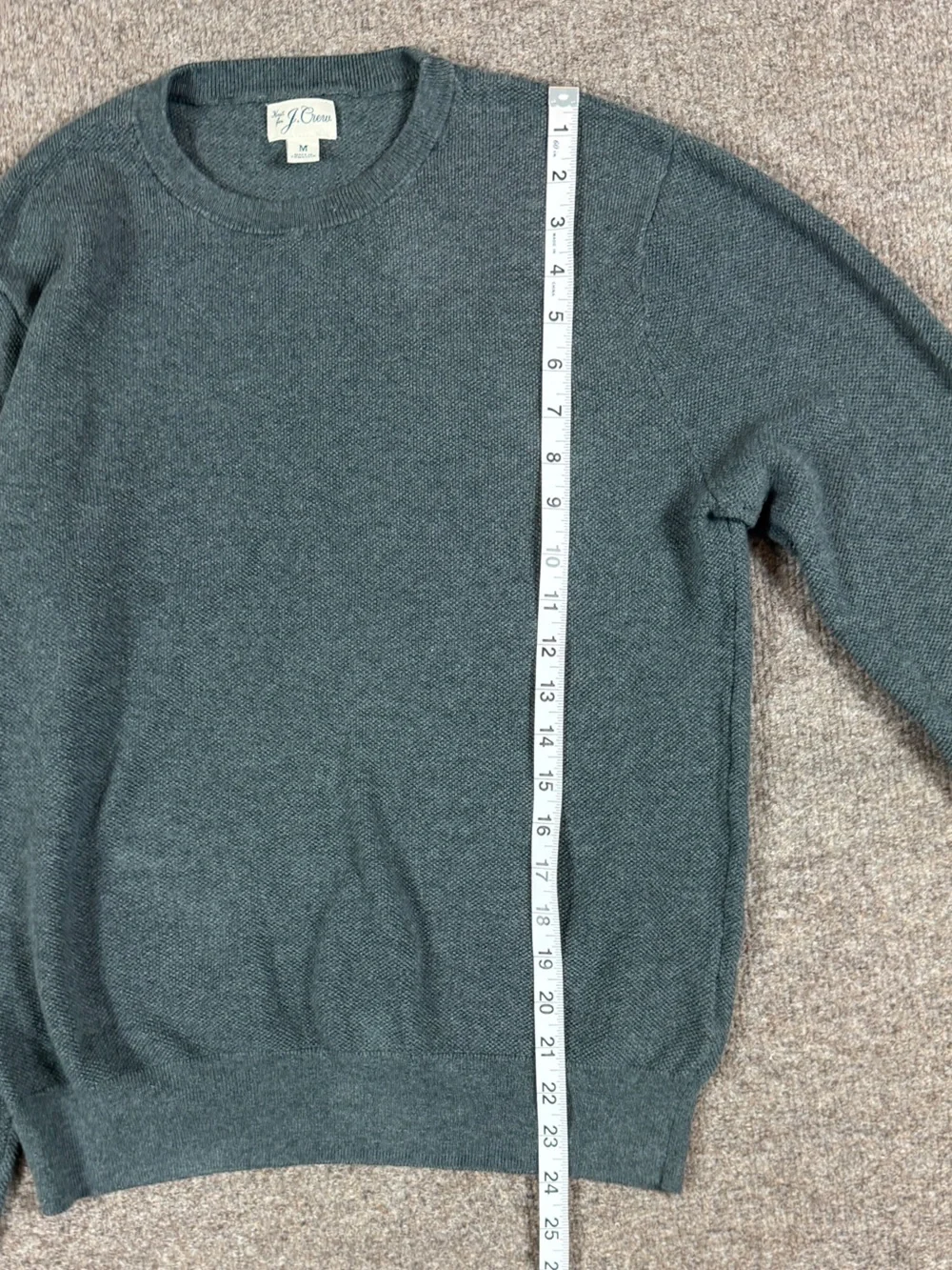 J Crew‎ Dark Grey Lightweight Pullover Crewneck Knit Cotton Sweater Men’s S/M